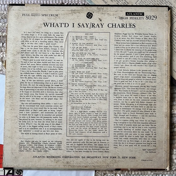 Ray Charles - “What’d I Say” Vinyl LP - Picture 2 of 5